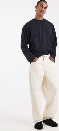 Asos Circular Design Collection - Jeans dritti ampi pesanti &eacute;cru-Bianco