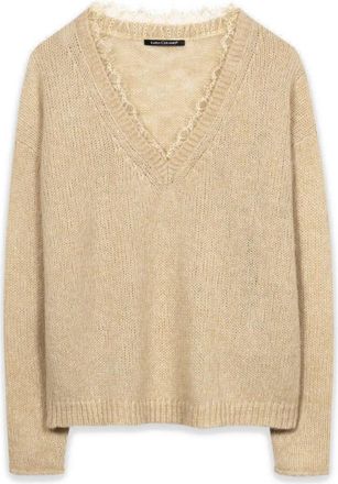 Luisa Cerano Truien & Vesten, Dames, Geel, XL, Wol, V-Neck Pullover