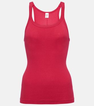 Re/Done Tank top in jersey di cotone a coste