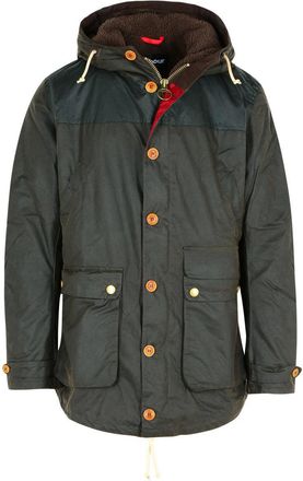 Barbour Green Wax Cotton Parka Game