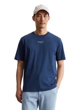 Marc O'Polo T-Shirt MARC OPOLO, Herren, Gr. XXL, iris ink, Single Jersey, Obermaterial: 100% Baumwolle, Rundhals, Shirts T-Shirt, ein kleines, dezentes Logo in Ko