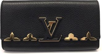 Louis Vuitton Black Leather Coin Purse/Coin Case (Pre-Owned)