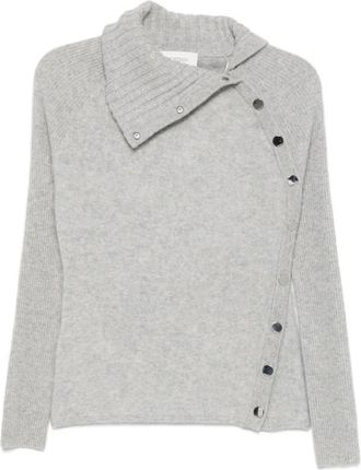 Sportmax Asymmetrische Cardigan - Dames - Vesten - Grijs - XS - Truien & Vesten