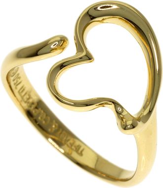 Tiffany & Co. Open Heart Yellow Yellow Gold (18K) Artificial Pearl Band Ring (Pre-Owned)