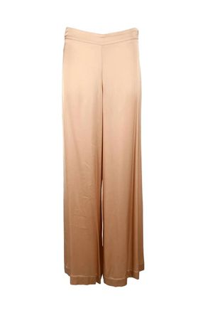 ottod'Ame Wide-Leg Pink Viscose Trousers with Minimalist Design