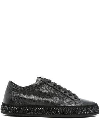 Le Silla crystal-embellished sneakers - women - Leather - 38 - Black