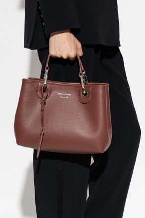Emporio Armani Bag With Printed Logo, Womens, Brown
