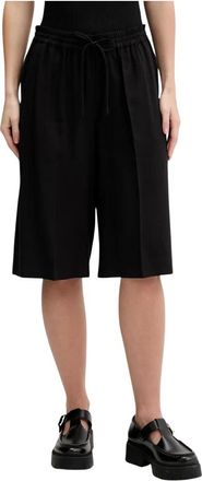 Karl Lagerfeld Shorts met trekkoord - Dames - Korte Broeken - Zwart - S - Polyester - Korte Broeken