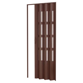 Pinto Pinto - Porta A Soffietto Da Interno In Kit Con Vetri In Pvc Mod. Sonia Noce 82x220 Cm