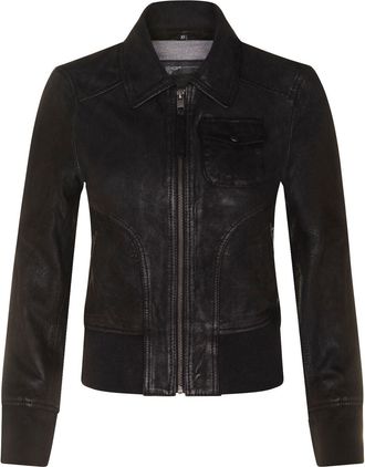 Infinity Leather Womens Leather MA-1 Varsity Jacket-Ann Arbor