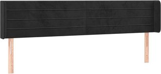 vidaXL Cabecero Con Led De Terciopelo Negro 203x16x78/88 Cm Vidaxl