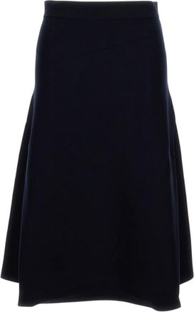 Max Mara Rokken, Dames, Blauw, S, High-waist Midi Rok