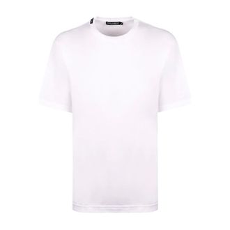 Dolce & Gabbana T-Shirts, male, White, XL, Cotton Crew-neck T-shirt