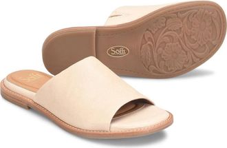 S&ouml;fft Noble SF0096915 Flat Sandals Womens Tapioca Grey Slip On Slide HTAT1223