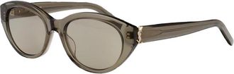 Saint Laurent Stijlvolle Zonnebril - Dames - Zonnebrillen - Grijs - 54 MM - Accessoires