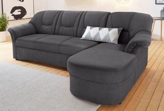 Domo Collection Ecksofa »Sarafina zeitlos und komfortabel, optional mit Federkern, L-Form« wahlweise mit Bettfunktion