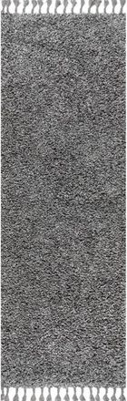 Jonathan Y Designs Mercer Shag Plush Tassel Area Rug in Charcoal at Nordstrom, Size 2Ft 0In X 8Ft 0In