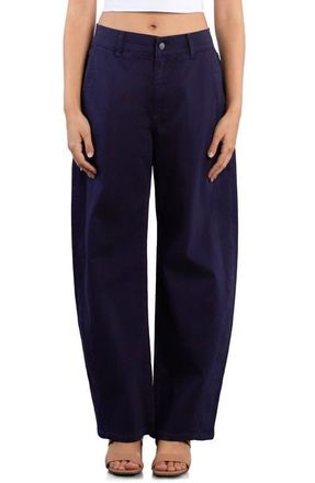 Wash Lab Denim Sweetheart Stripe Barrel Leg Jeans in Eclipse at Nordstrom, Size 30