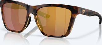 Costa Unisex Panga Ii Polarized Squared Sunglasses In Tortoise Gold Mirror