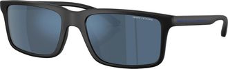 A|X Armani Exchange Dark Blue Mirror Rectangular Mens Sunglasses AX4157SU 807855 57