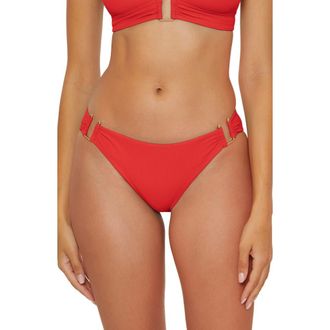 BECCA by Rebecca Virtue Modern Edge Hipster Bikini Bottoms in Fire at Nordstrom, Size Large