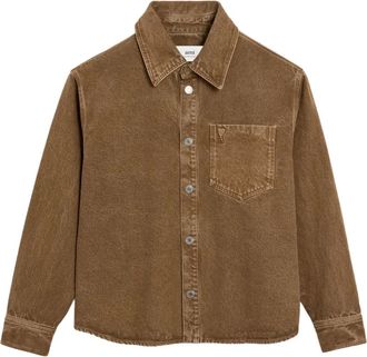 Ami Ami De Coeur katoenen shirtjack - Bruin