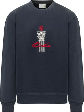 Dr&ocirc;le de Monsieur Blue Crew Neck Sweatshirt
