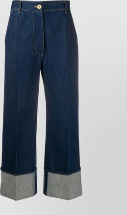 Patou cropped high-rise wide leg trousers