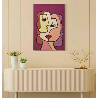 Dmora Dmora - Cuadro Tirana, Pintura De Pared, Panel Ornamental, Accesorio Decorativo, 60x3 H90 Cm, Multicolor