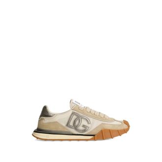 Dolce & Gabbana Sneakers, male, Beige, Size: 12 US Logo Lace-Up Sneakers