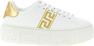 Versace Gold Nylon Platform Womens Sneakers