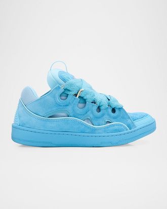 Lanvin Men & apos;s Curb Tonal Suede and Mesh Sneakers