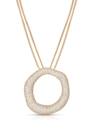 Ettika Womens Open Circle Pave Necklace In Gold / Silver