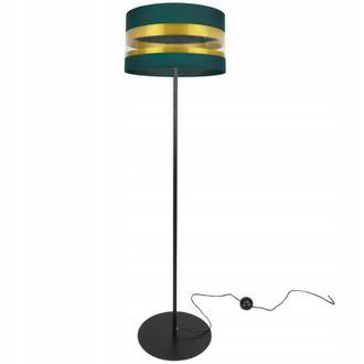 OEM L&aacute;mpara De Pie Dorada, Pantalla Color Verde Botella