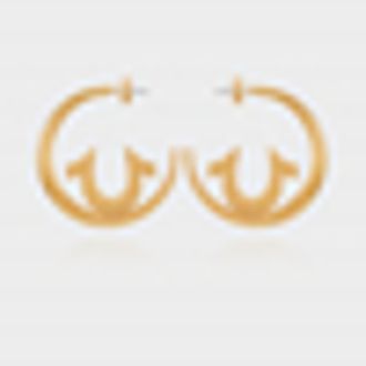 True Religion Gold Tone Horseshoe Cut-Out Hoop Earrings at Nordstrom