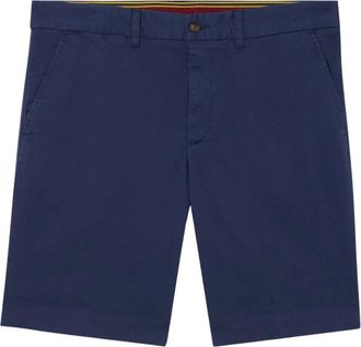 Brooks Brothers Stretch Cotton Gabardine Bermuda Shorts - Heren - Korte Broeken - Blauw - W34 - Katoen - Korte Broeken