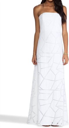 Alexis Lyona Long Strapless Dress In White