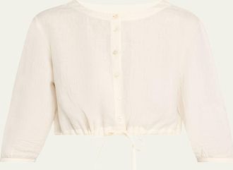 Emporio Sirenuse New Jinny Linen Crop Blouse