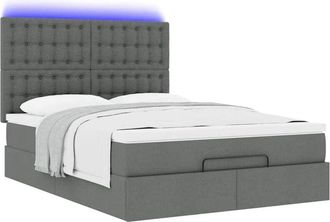 vidaXL Vidaxl - Estructura Cama Otomana Colch&oacute;n Tela Gris Oscuro 140x190cm