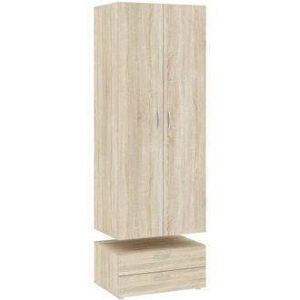 Dmora Dmora - Armario 2 Puertas Buriasco, Muebles De Dormitorio, Vestidor, Armario De Ropa, 74x52 H214 Cm, Roble