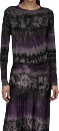 Rabens Saloner Xenia Long Sleeve Tshirt In Purple Combo