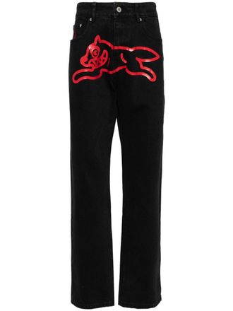 Icecream Running Dog-print jeans - Black