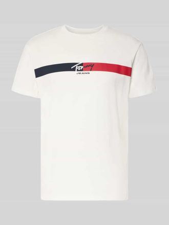 Tommy Jeans Regular Fit T-Shirt aus reiner Baumwolle in Offwhite, Gr&ouml;&szlig;e XXL