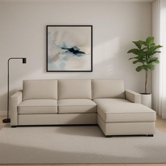 Talamo Italia Sof&aacute; Fijo Maia, Sof&aacute; De Esquina, 100% Made In Italy, Sof&aacute; Sal&oacute;n Con, Pen&iacute;nsula Contenedor Derecha, Con Reposabrazos Delgados, Cm 260x95h90, T&oacute;rtola, C