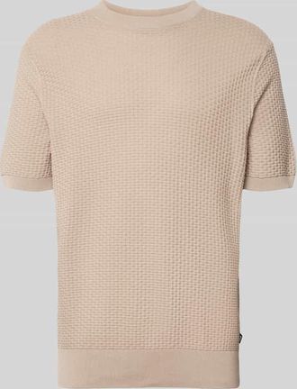 HUGO BOSS Regular Fit Strick-Shirt aus reiner Baumwolle Modell H-NILTON in Beige, Gr&ouml;&szlig;e XXXL