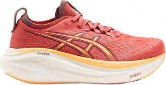 Asics Womens Gel Nimbus 27 Shoes In Dark Pink Clay/orange Glow