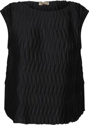 Herno Tanktop met gekreukt effect - Dames - Blouses - Zwart - XS - Katoen - Overhemden