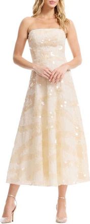 Dress The Population Kailyn Sequin Strapless Dress in Cream at Nordstrom, Size Xx-Small