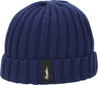 Borsalino Stad Cashmere Beanie Hoed - unisex - Hoeden - Blauw - ONE Size - Kasjmier - Accessoires