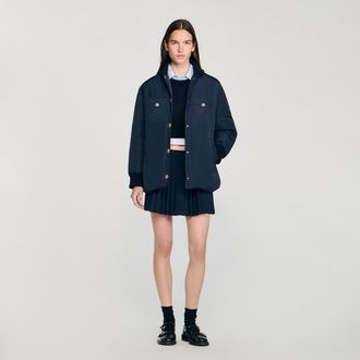 Sandro Puffer jacket with teddy collar